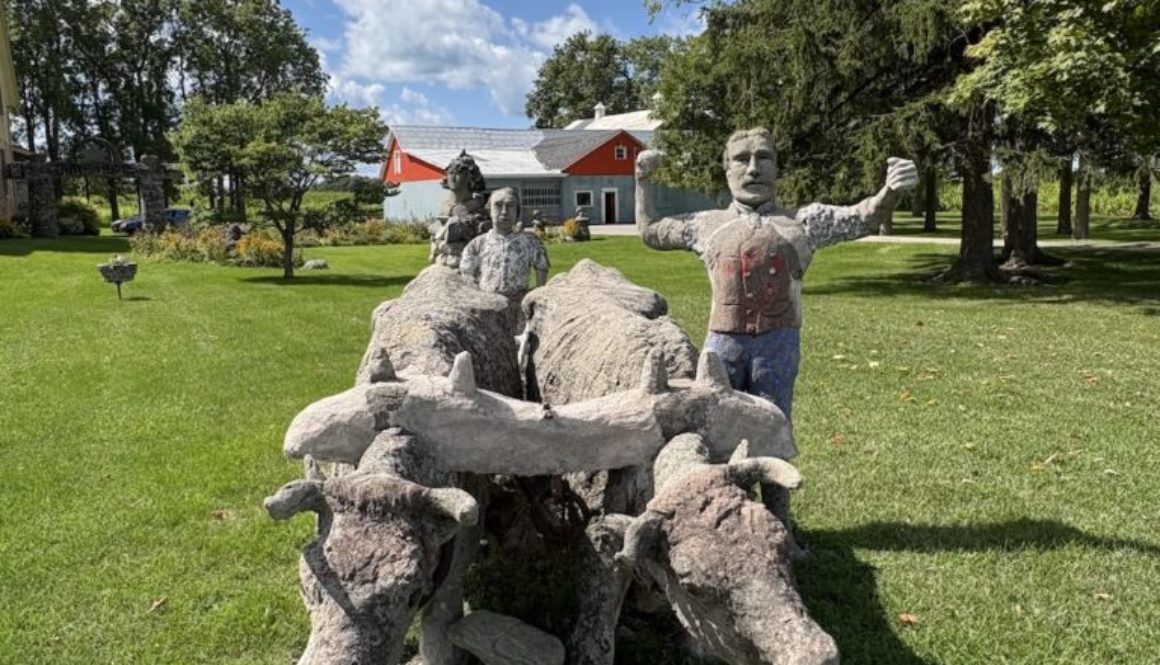 stone carvings on lawn